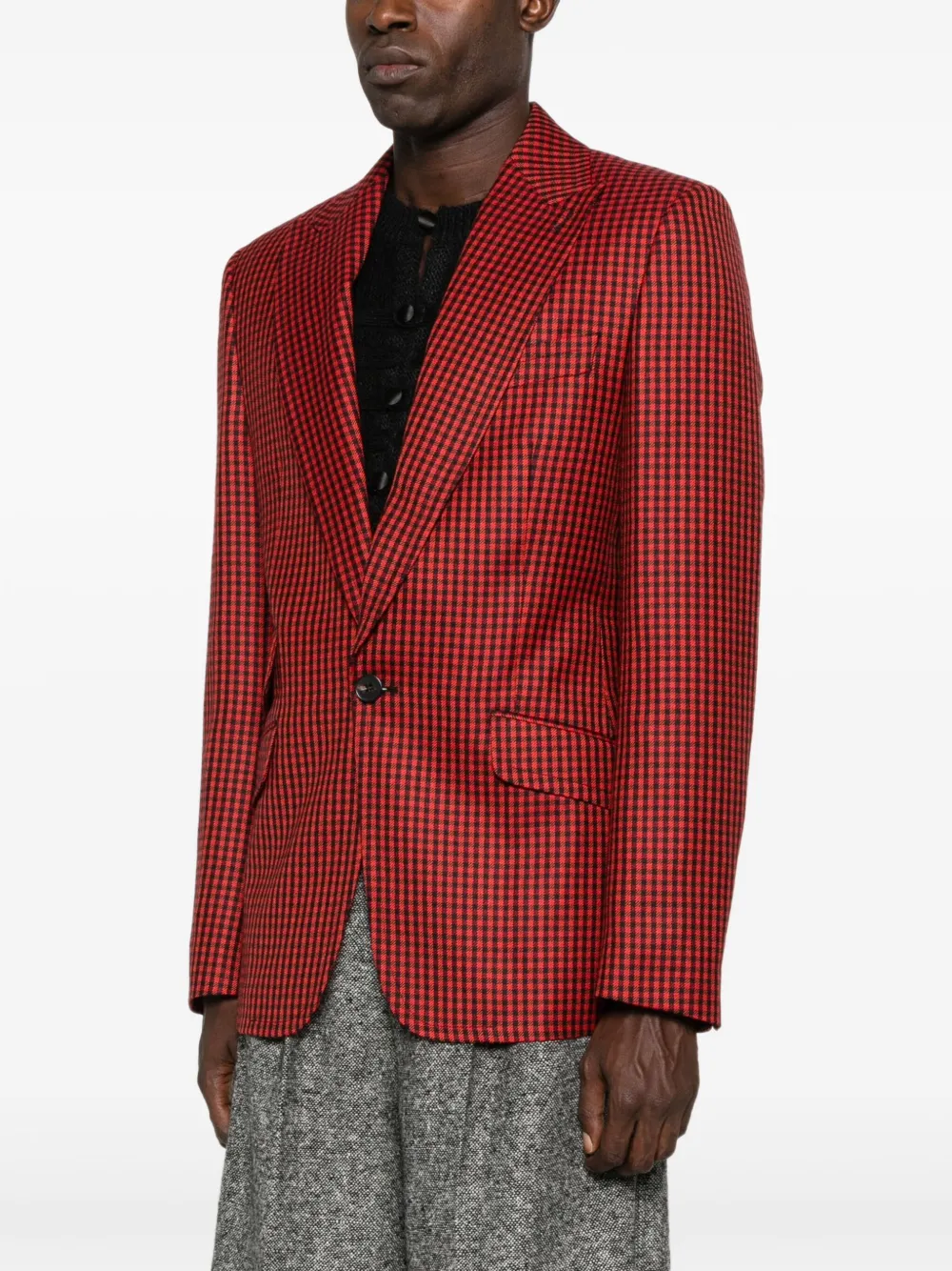 Vivienne Westwood Gingham-check Single-breasted Blazer In Red