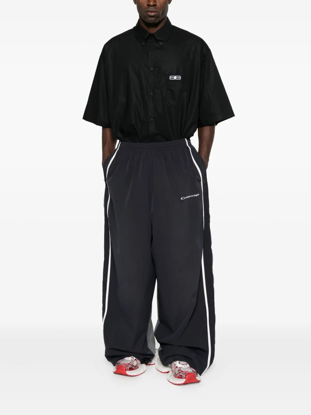 Balenciaga Tweekleurige broek met vlakken - Grijs