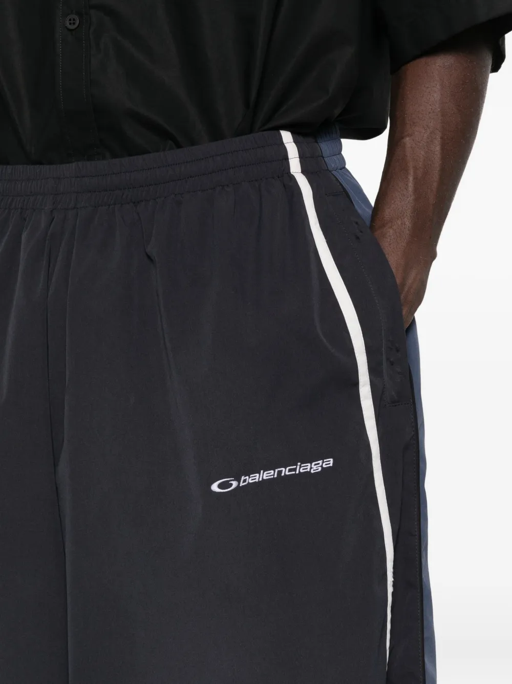 Balenciaga Sporty Trousers Featuring Side Stripes In Gray