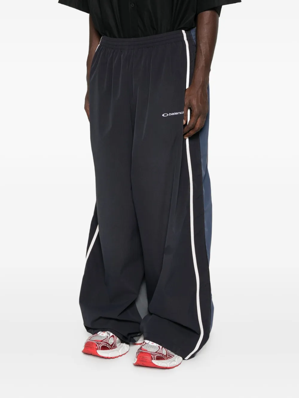 Balenciaga Sporty Trousers Featuring Side Stripes In Gray