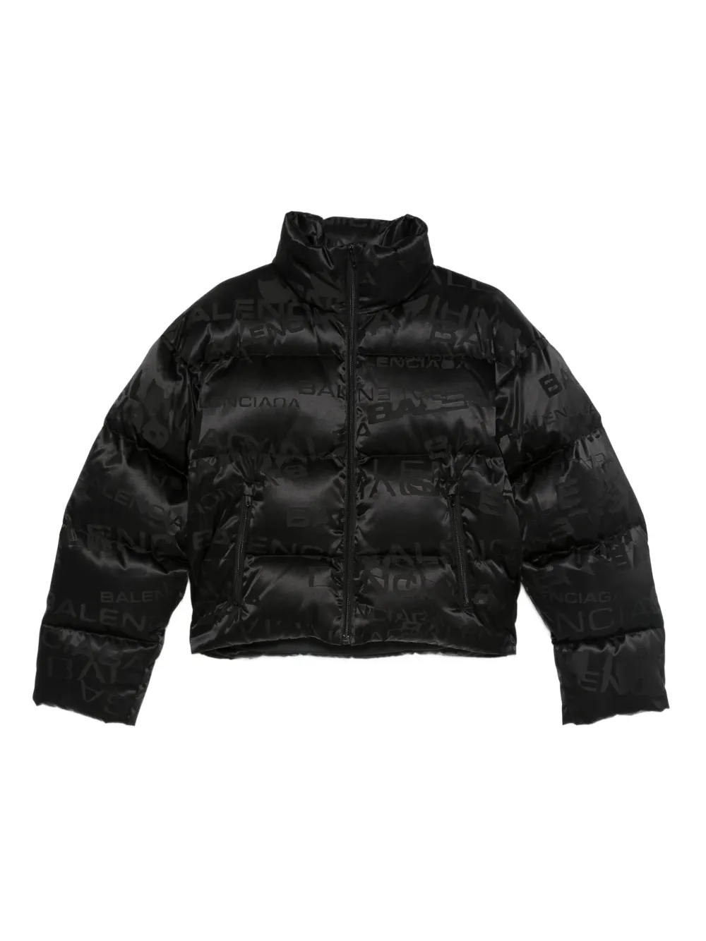 Balenciaga logo-print quilted puffer jacket | Black | Image 1