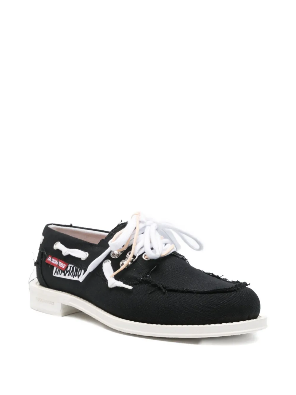 DSQUARED2 DSQUARED X MAGLIANO BOAT SHOES CANVAS - Zwart