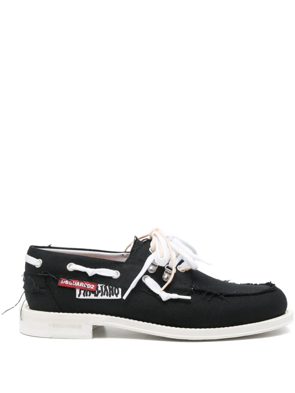 DSQUARED2 DSQUARED X MAGLIANO BOAT SHOES CANVAS - ブラック DSQUARED2 DSQUARED X MAGLIANO BOAT SHOES CANVAS - ブラック