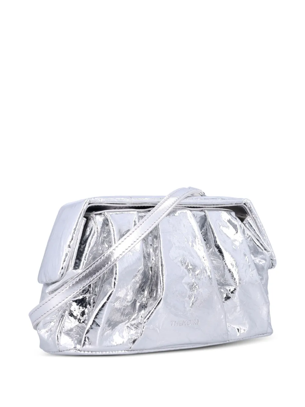 Themoirè Afrodite geplooide clutch met metallic effect Zilver