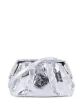 Themoirè Afrodite pleated metallic-effect clutch bag - Silver