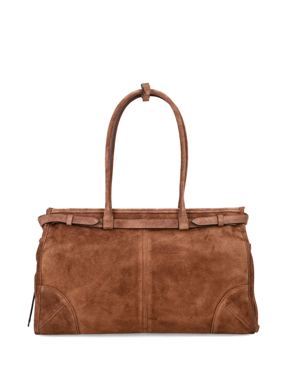 Prada Medium Bonnie suède shopper met gespsluiting - Bruin