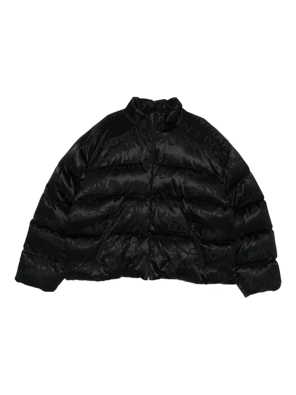 Balenciaga logo-pattern quilted jacket | Black | Image 1