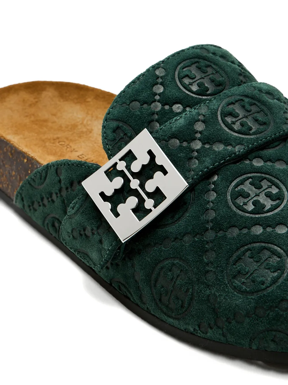 Tory Burch logo-buckle flat mules Green