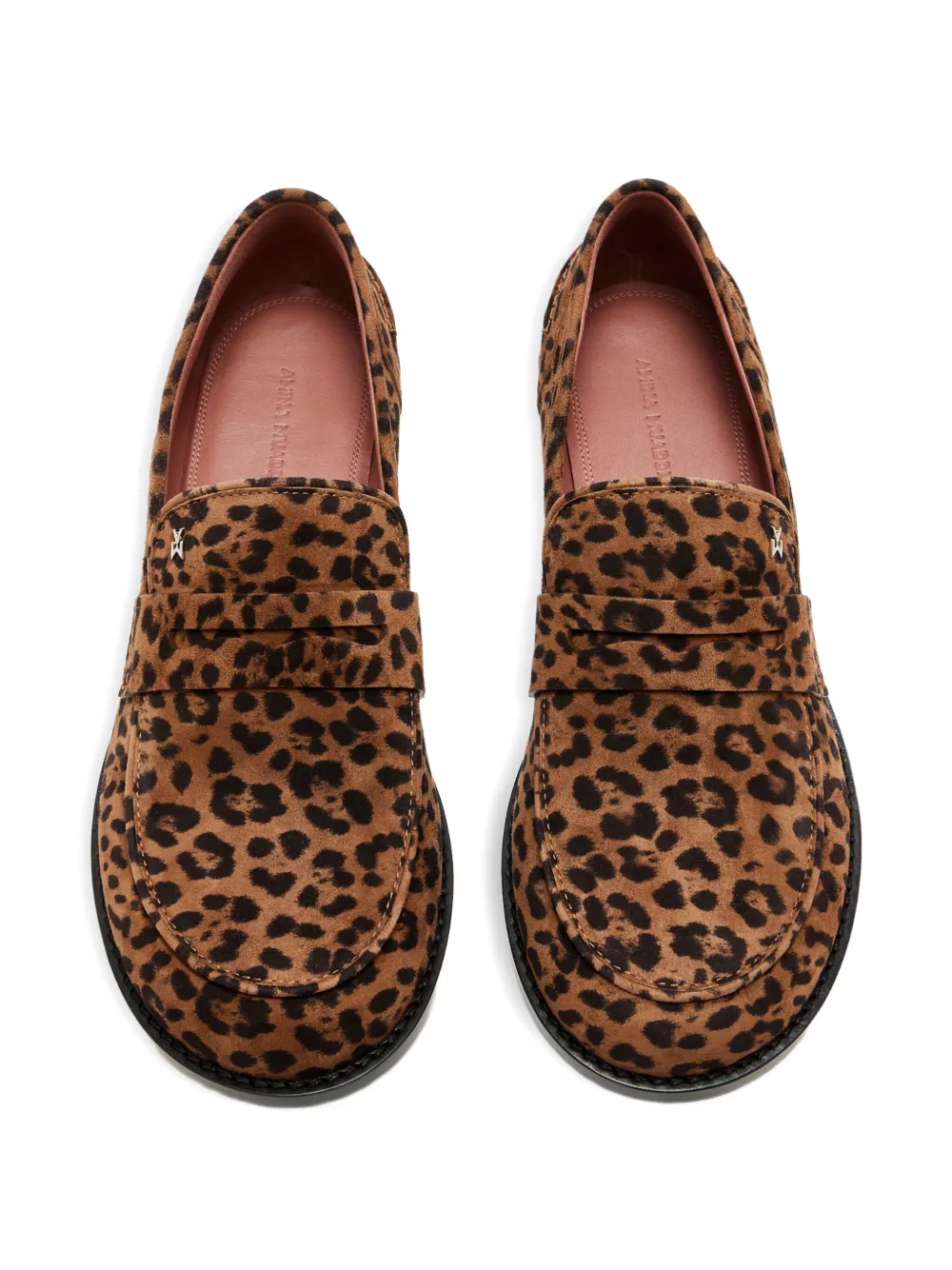 Amina Muaddi Tilda loafers met luipaardprint - Bruin