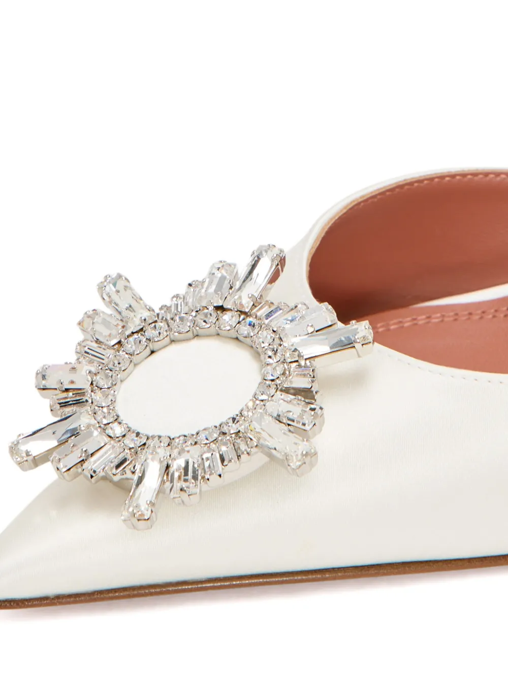 Amina Muaddi 95 mm slingback pumps verfraaid met kristallen Wit