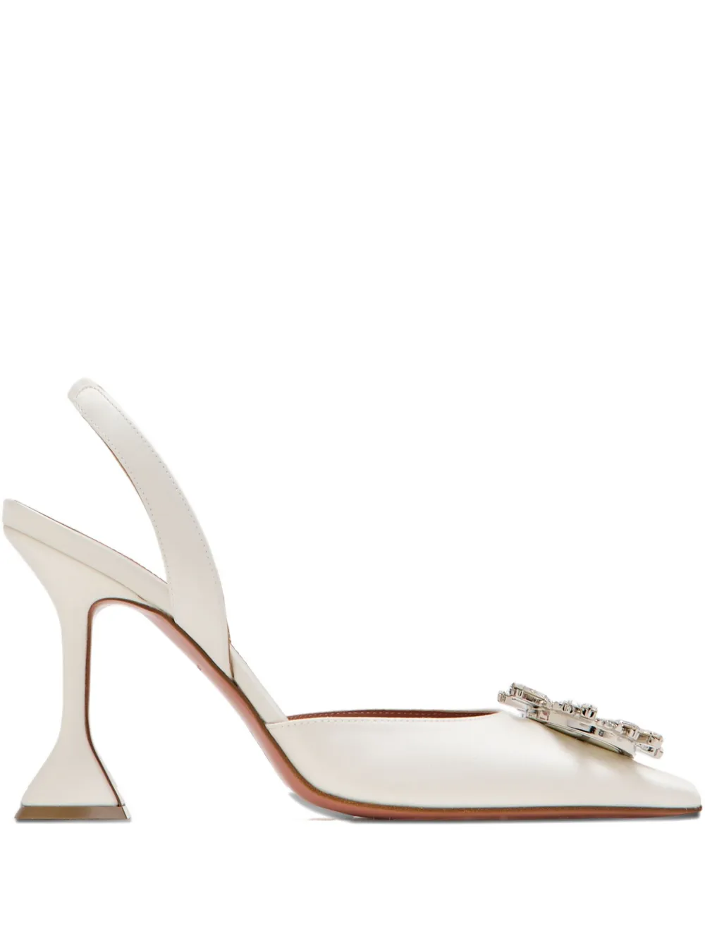 Amina Muaddi 95 mm slingback pumps verfraaid met kristallen Wit