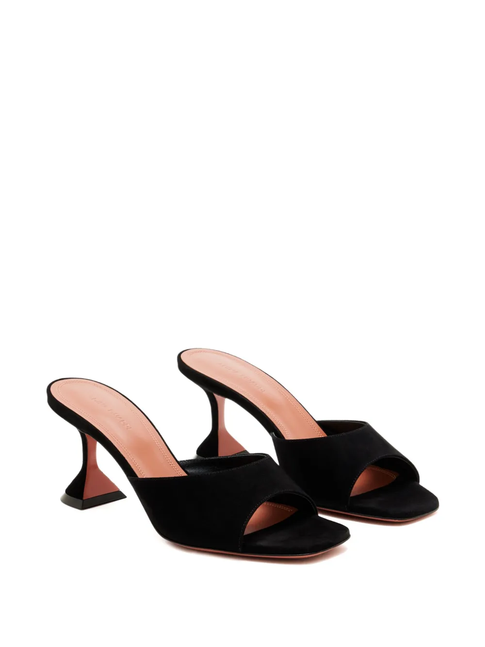 Amina Muaddi flared-heel suede mules Black