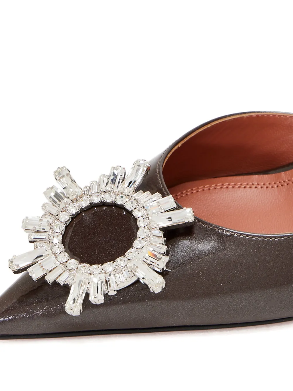 Amina Muaddi 95mm crystal-embellished slingback pumps Brown