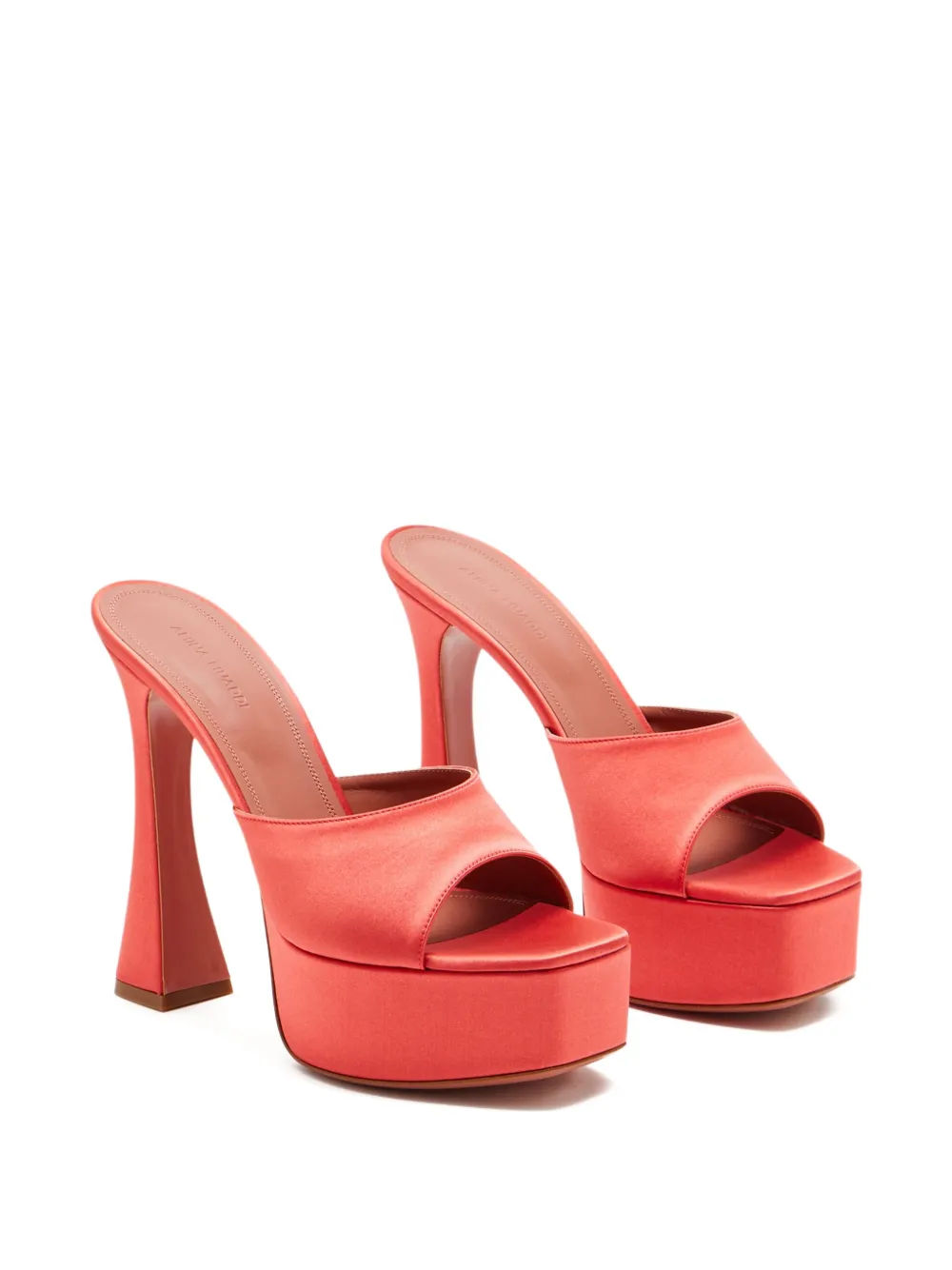 Amina Muaddi 140mm satin platform sandals Orange