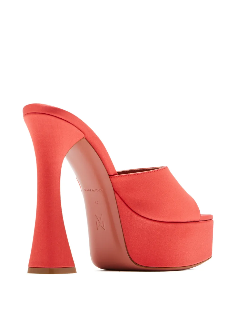 Amina Muaddi 140mm satin platform sandals Orange