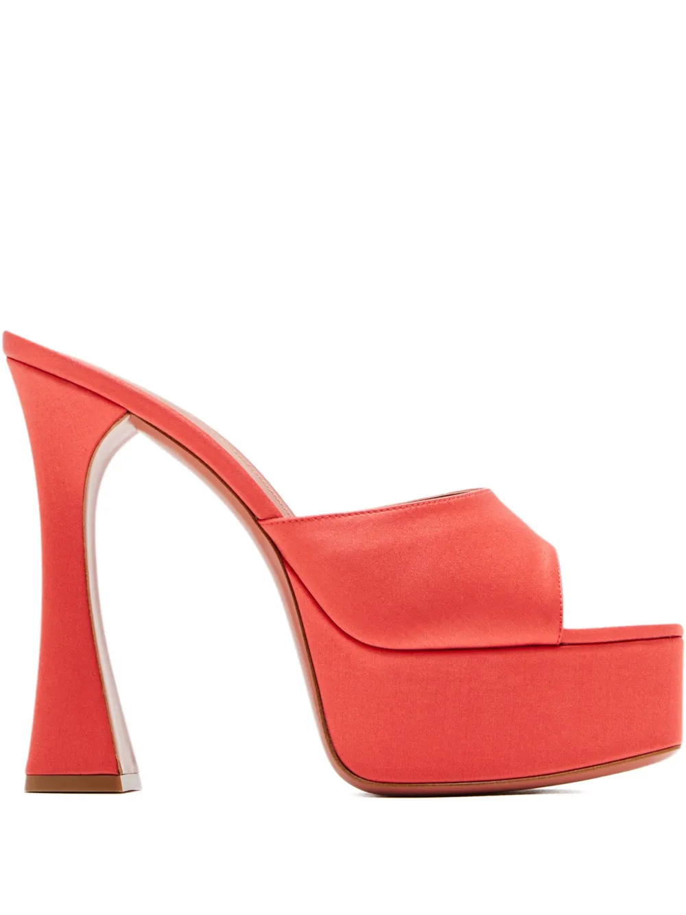 Amina Muaddi 140mm satin platform sandals Orange