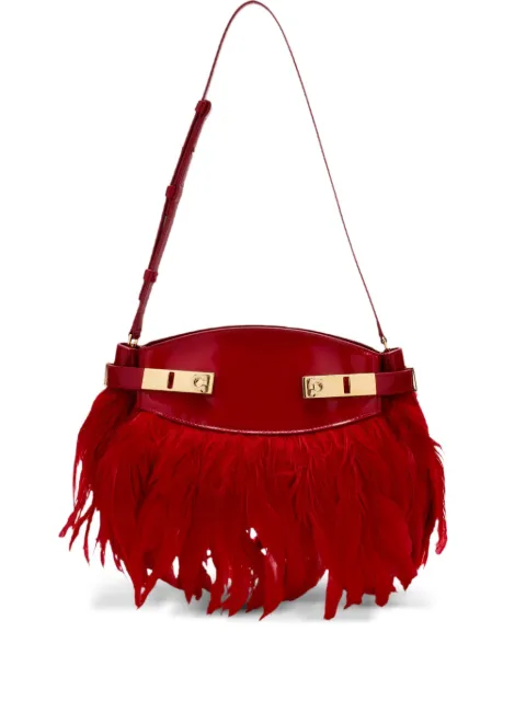 Ferragamo Hug Soft feather-trim crossbody bag