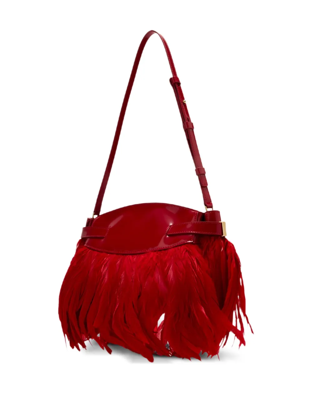 Ferragamo شنطة كروس 'هاغ سوفت' بأطراف ريش | Image 2