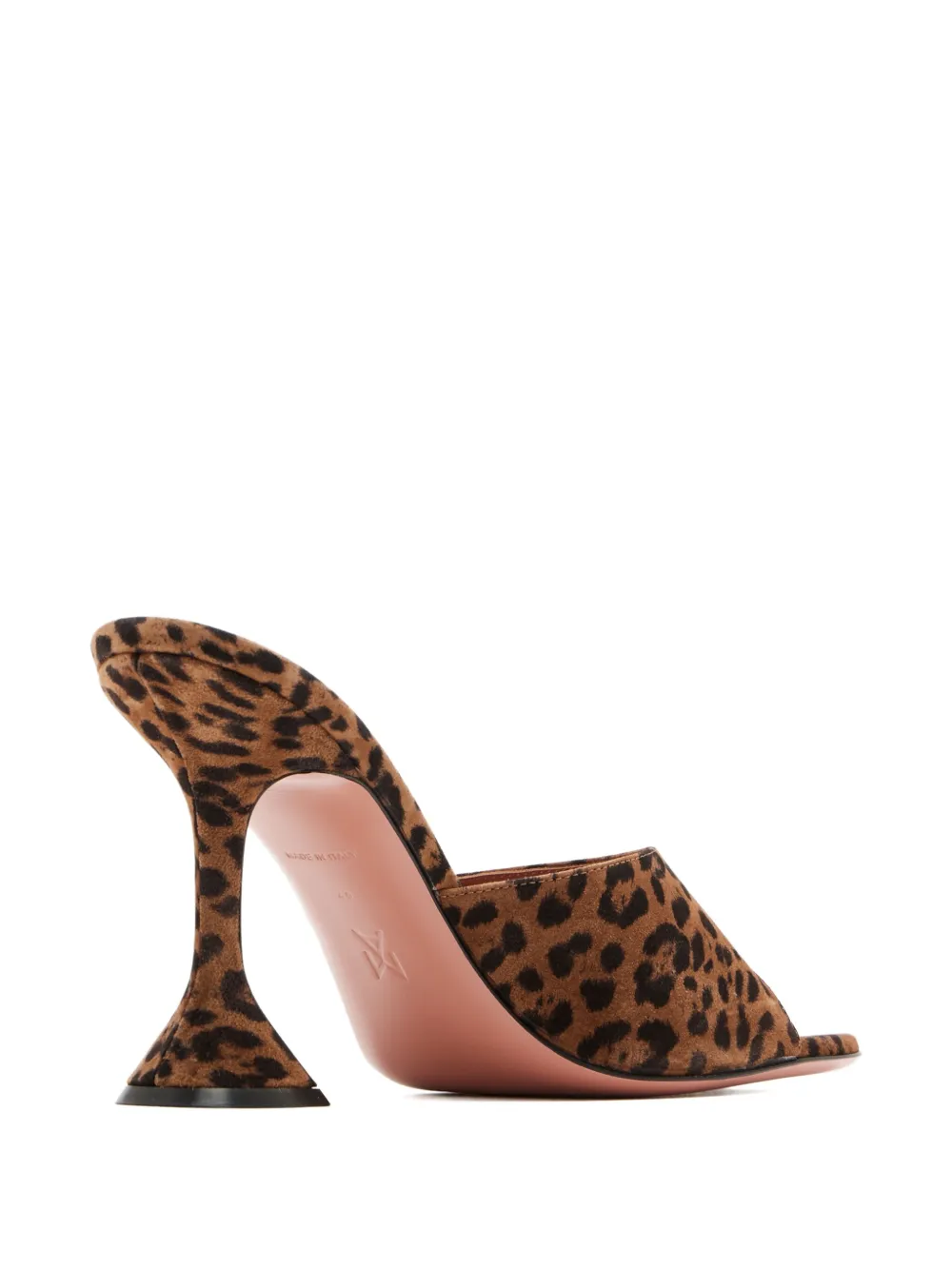 Amina Muaddi 95mm leopard-print heeled sandals Brown