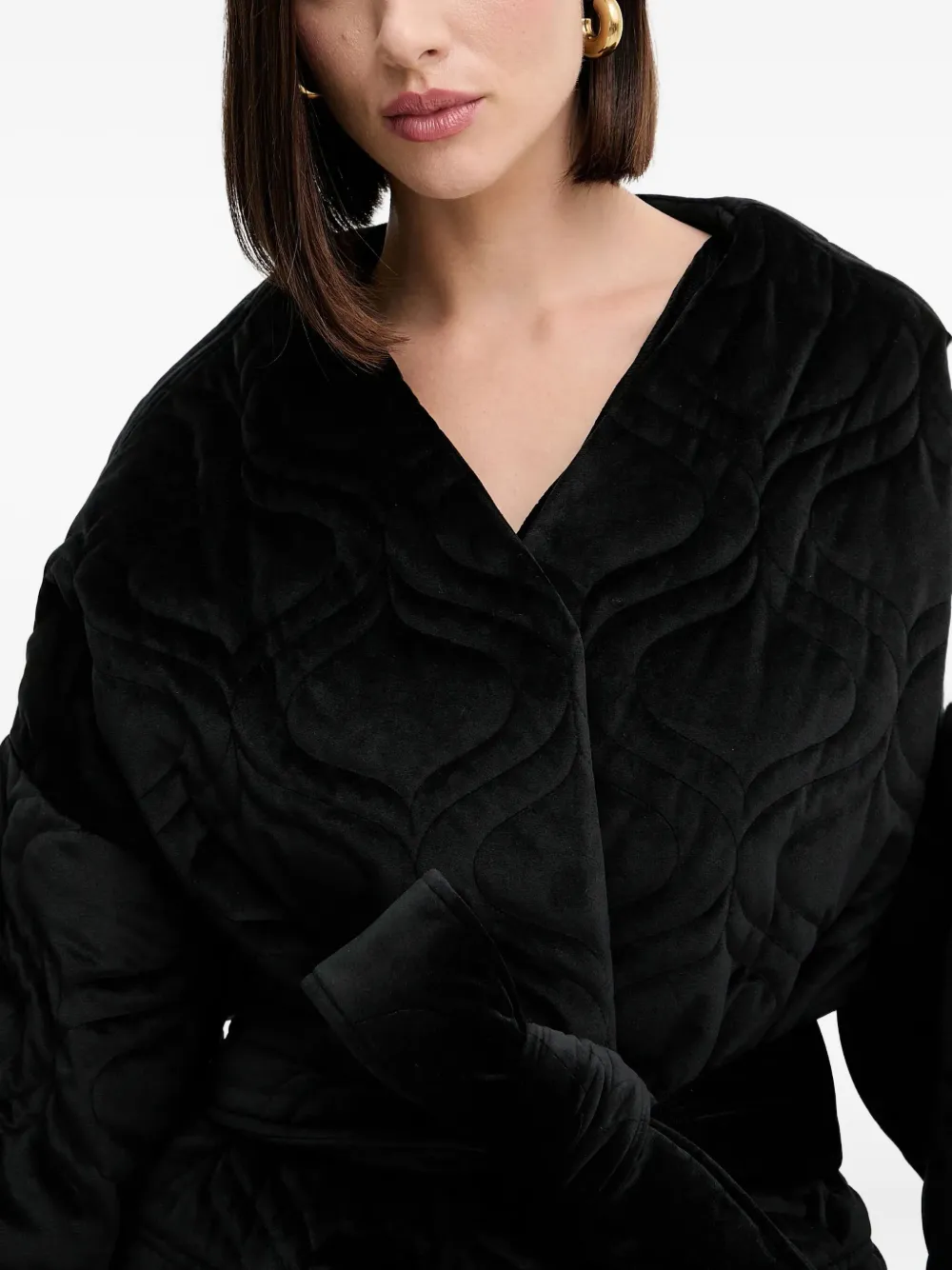 Charo Ruiz Belted Coat In Black