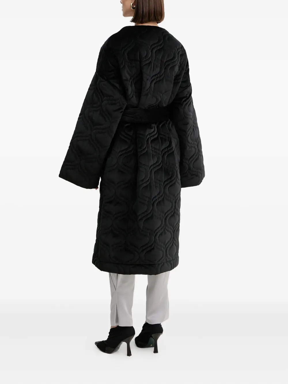 Charo Ruiz Belted Coat In Black