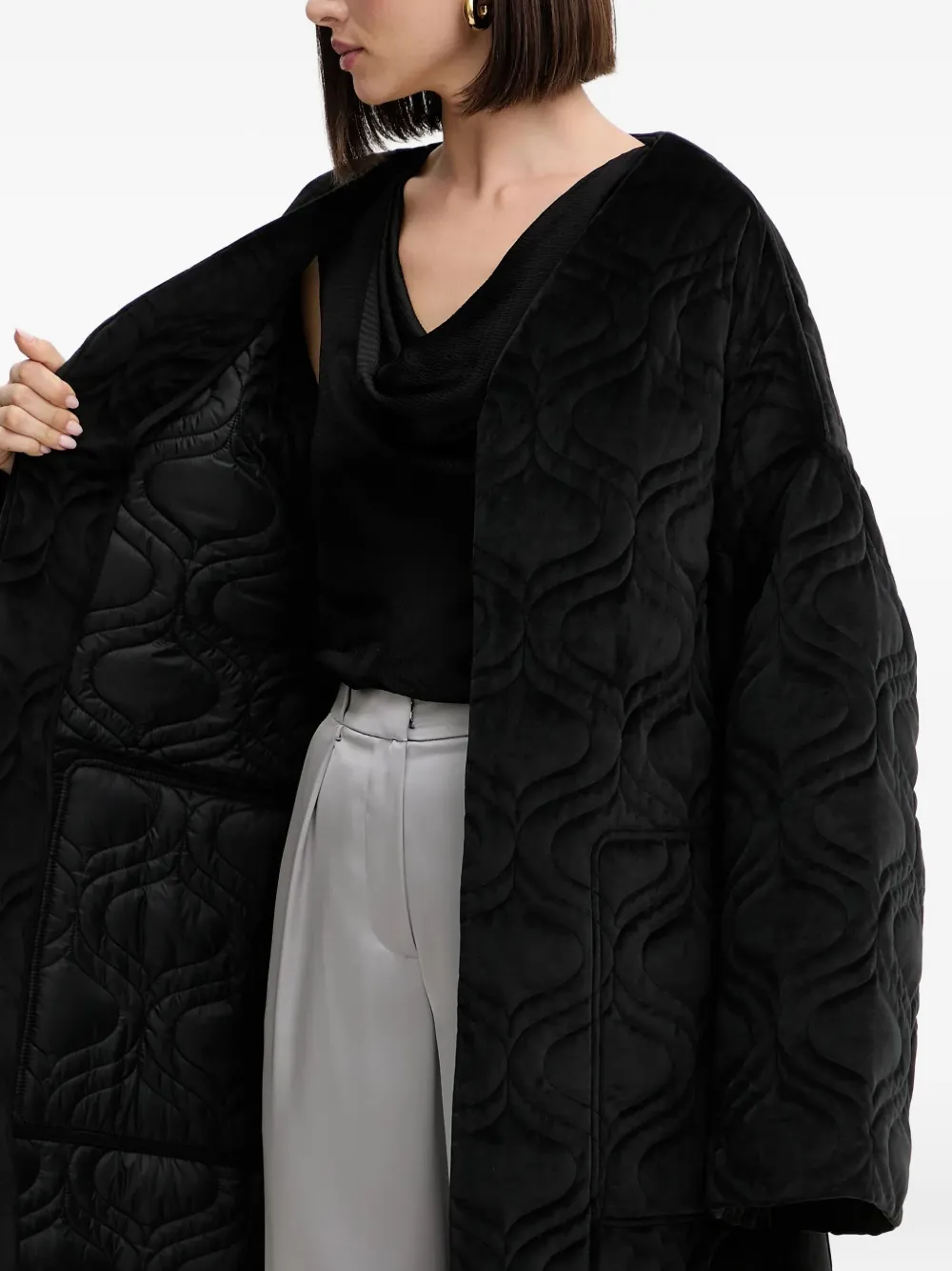 Charo Ruiz Belted Coat In Black