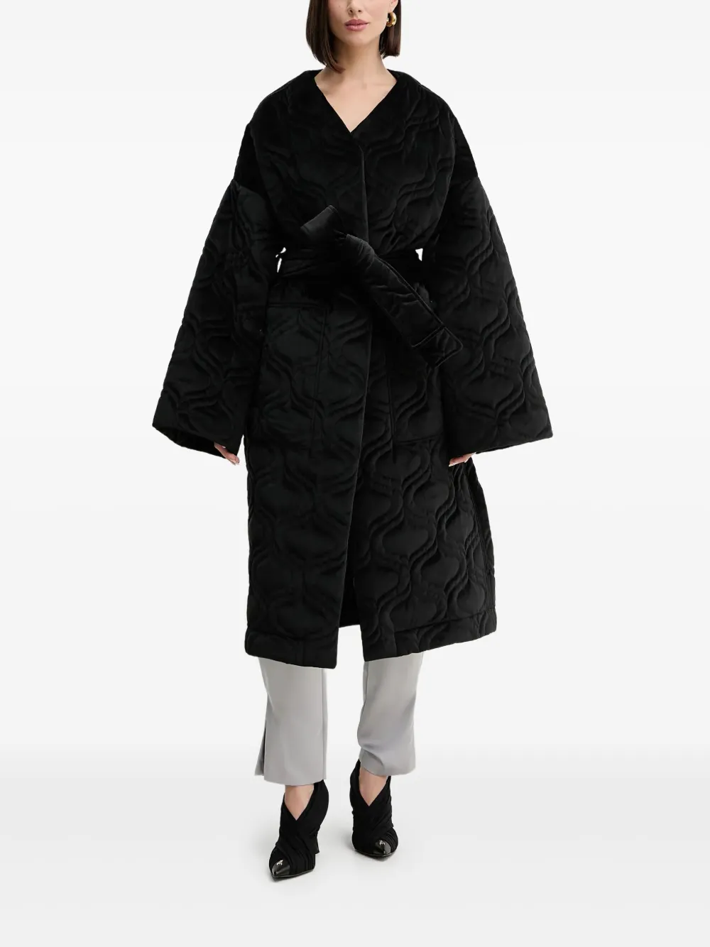 Charo Ruiz Ibiza belted coat - Nero