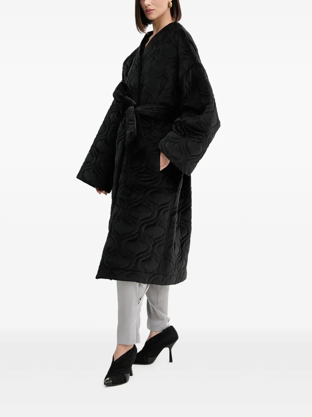 Charo Ruiz Ibiza belted coat - Zwart