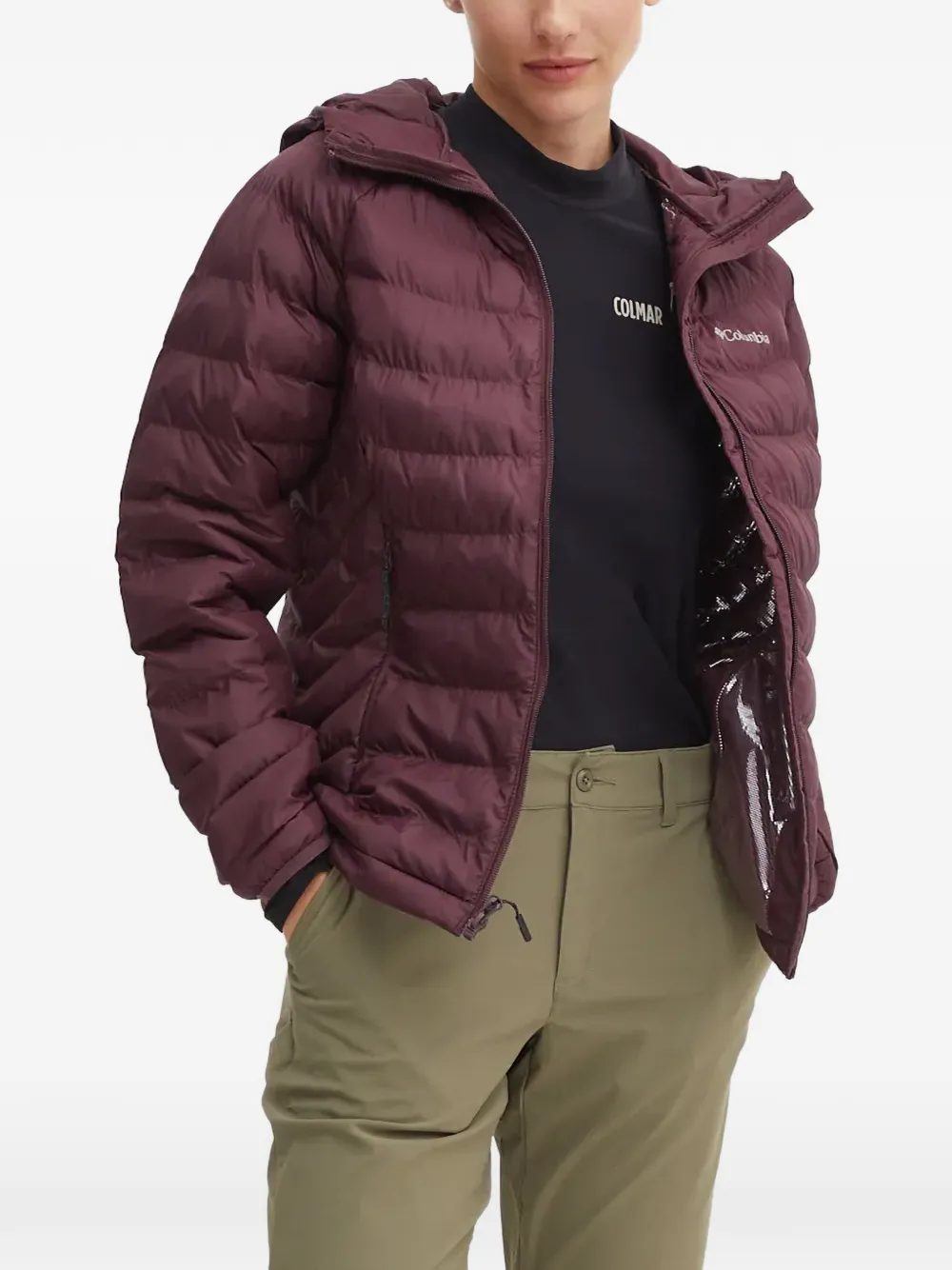 Columbia Powder Lite™ II hooded logo-detail jacket | Purple | Image 1