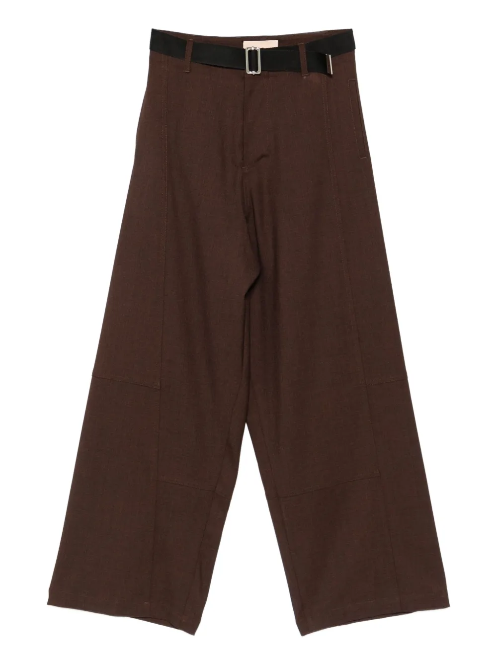 Plan C belted panelled trousers | Brown | Image 1