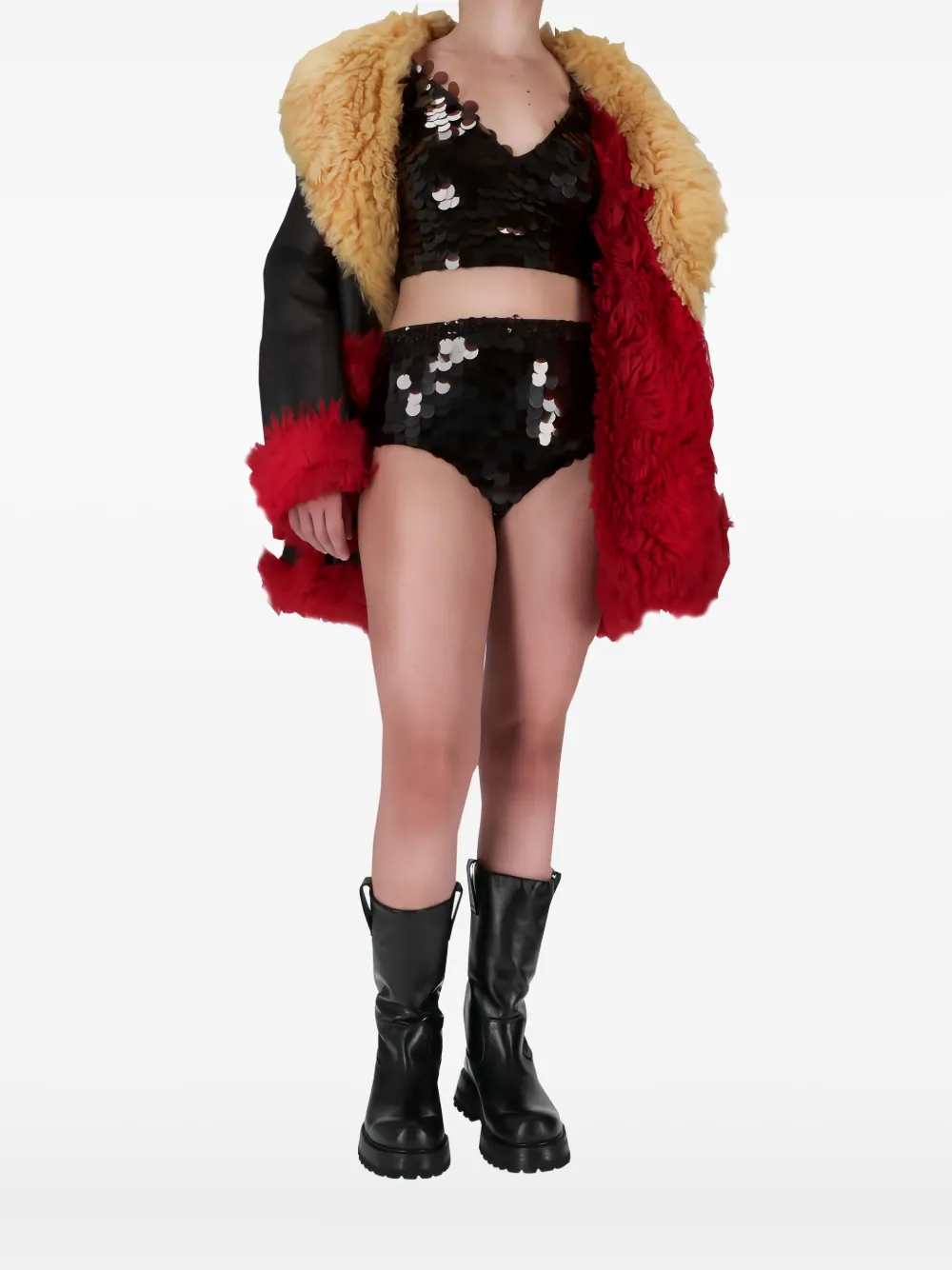 Prada Mantel aus Leder | Schwarz | Image 1