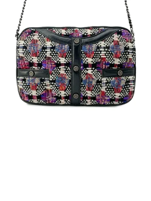 CHANEL Pre-Owned маленькая сумка через плечо Tweed and Lambskin Girl Clutch on Chain (2016-2017 годы)