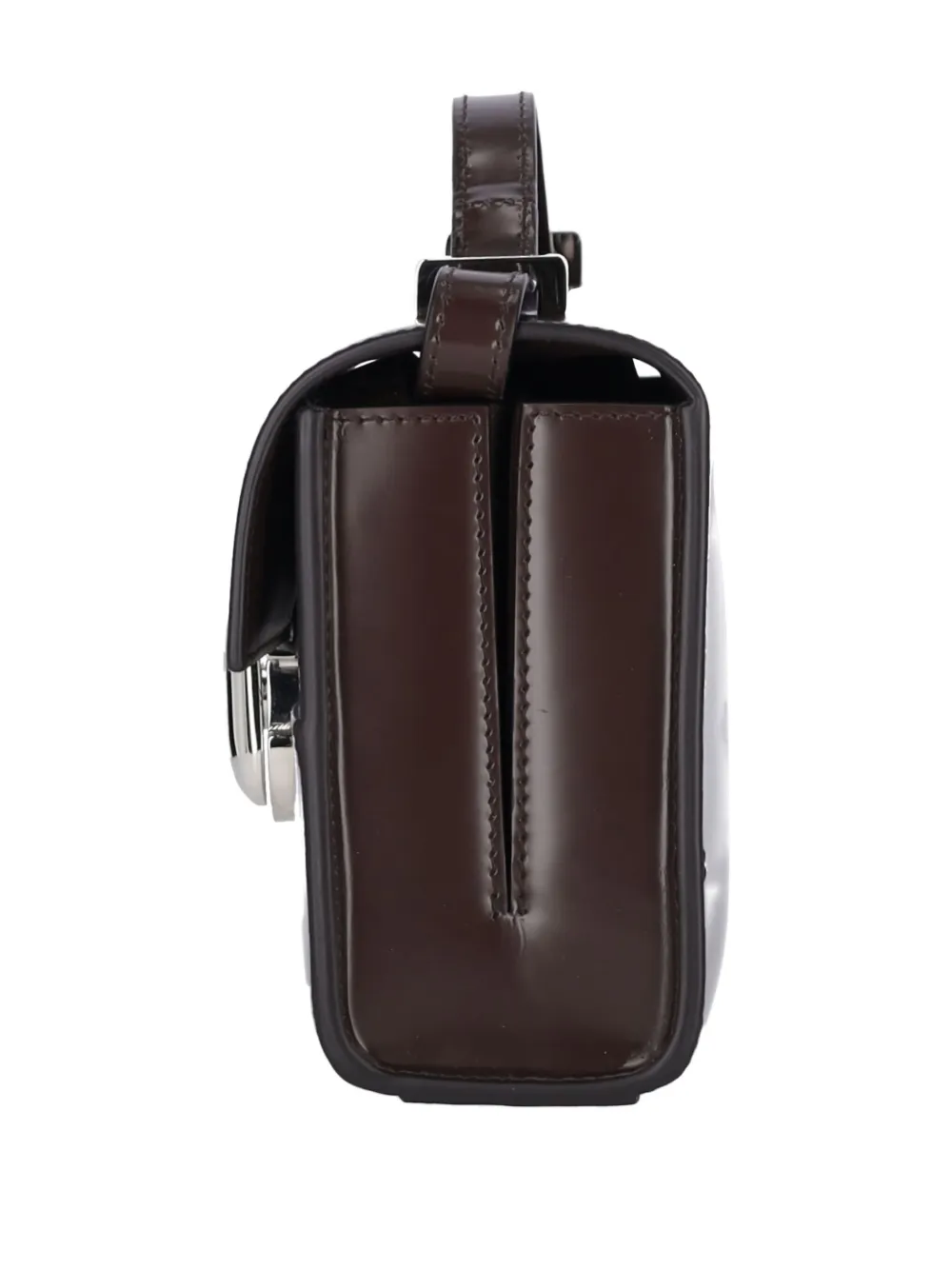 Savette Crossbody Bag In Dark Brown Hammered Leather In Brown