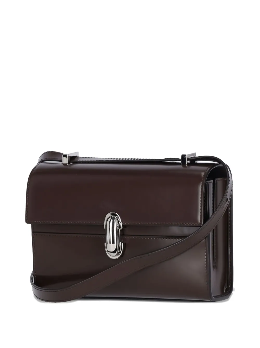 Savette Crossbody Bag In Dark Brown Hammered Leather In Brown