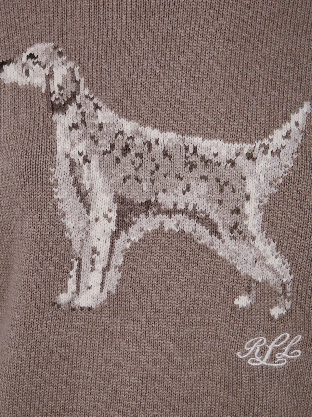 Lauren Ralph Lauren dog-embroidered crew-neck jumper Bruin