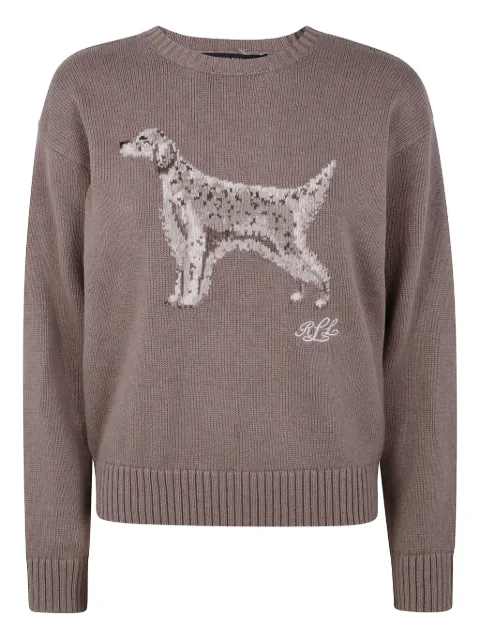 Lauren Ralph Lauren dog-embroidered crew-neck jumper