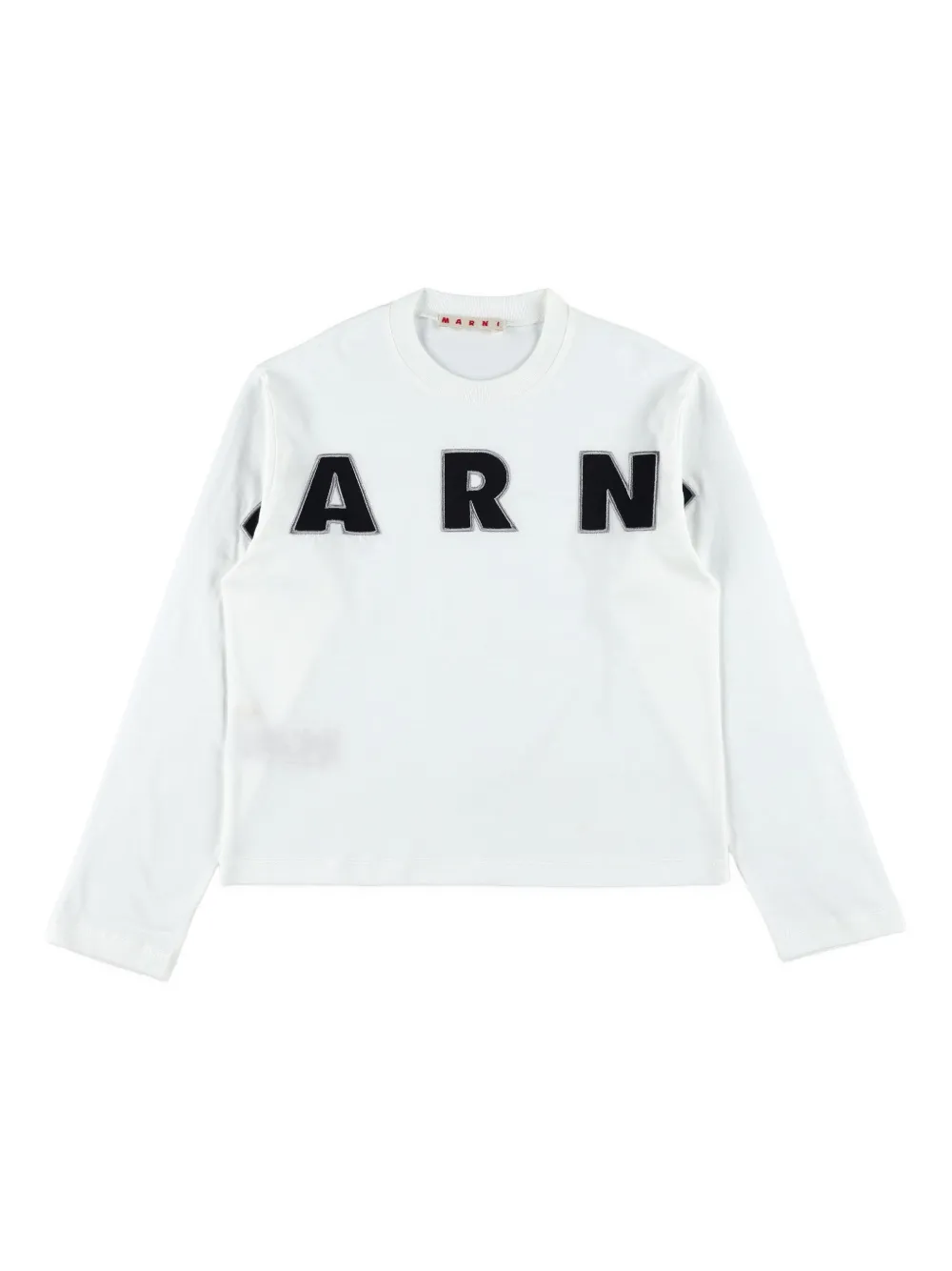 Marni Kids logo-embellished long-sleeve top | White | Image 1