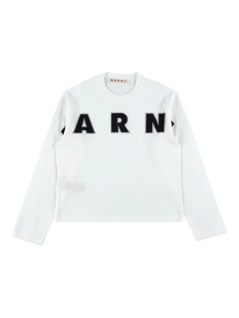 Marni Kids logo-embellished long-sleeve top