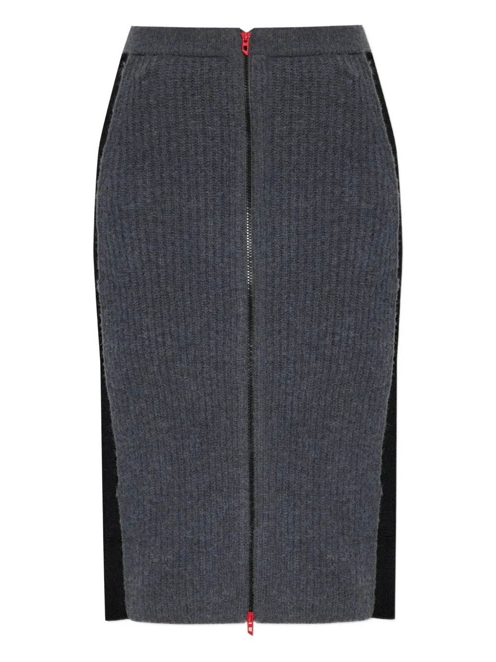 Diesel M-Lousi ribbed panelled midi skirt | Grey | Image 1