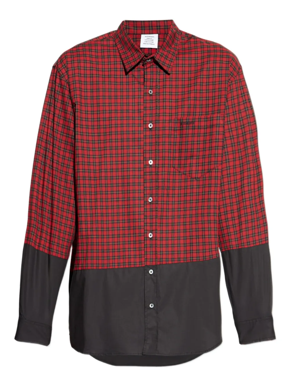 VETEMENTS checked two-tone shirt | Red | Image 1