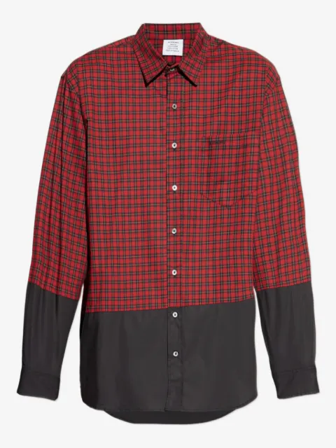 VETEMENTS camisa con diseño de dos tonos y motivo de cuadros