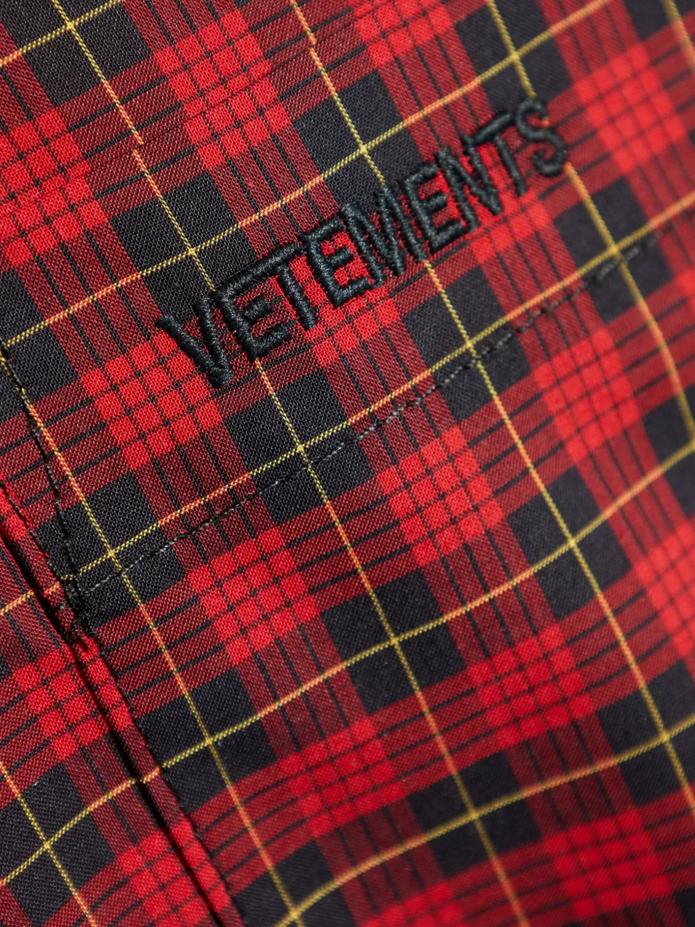 Vetements Checked Two-tone Shirt In Multi