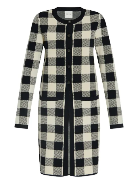 Posse gingham check button cardigan