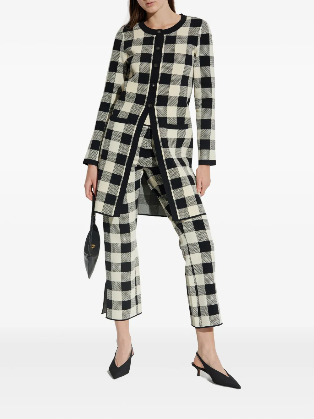 Posse gingham check button cardigan | Single Breasted Coats | Image 2
