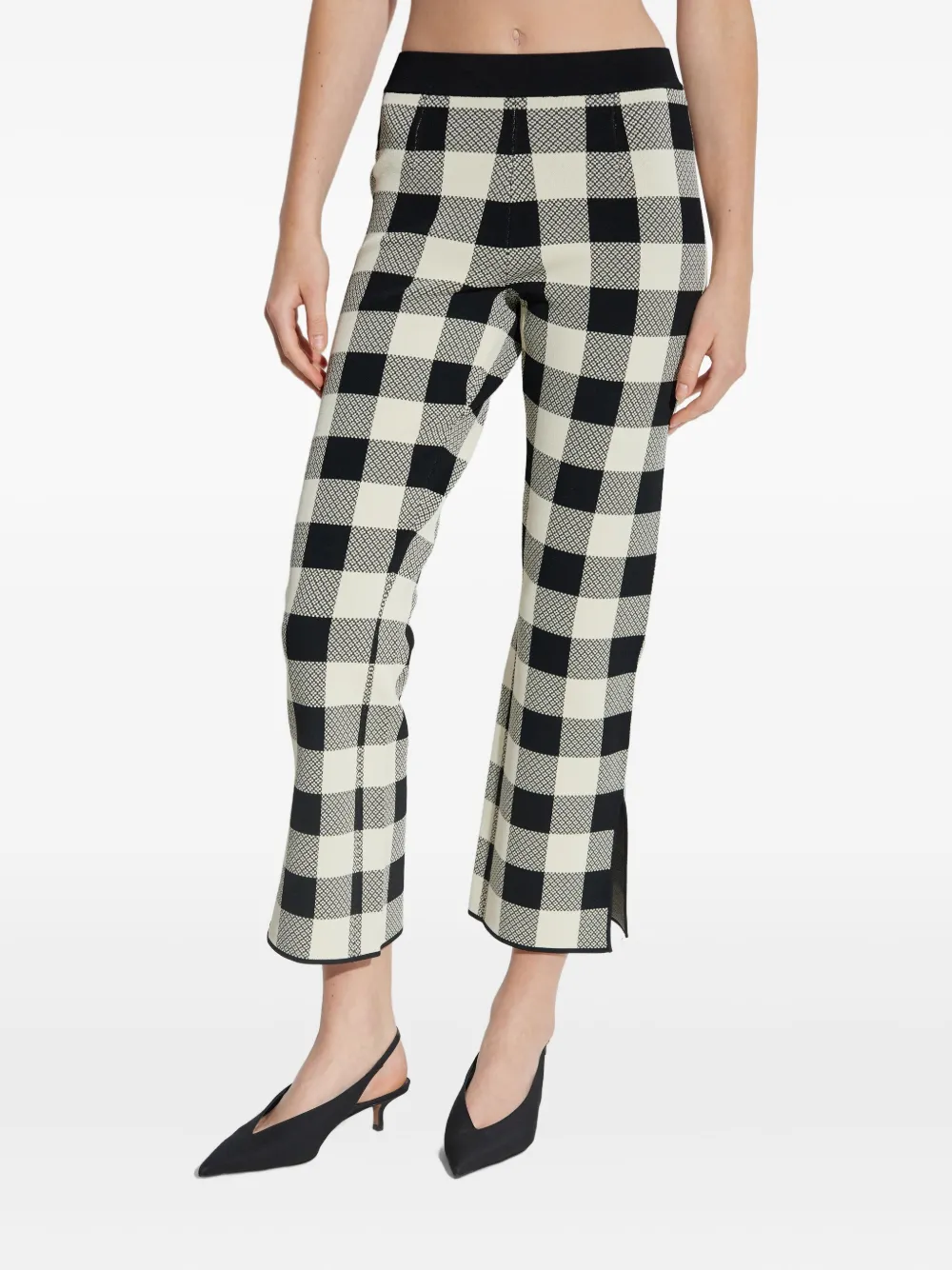 Posse Broek met gingham ruit Wit