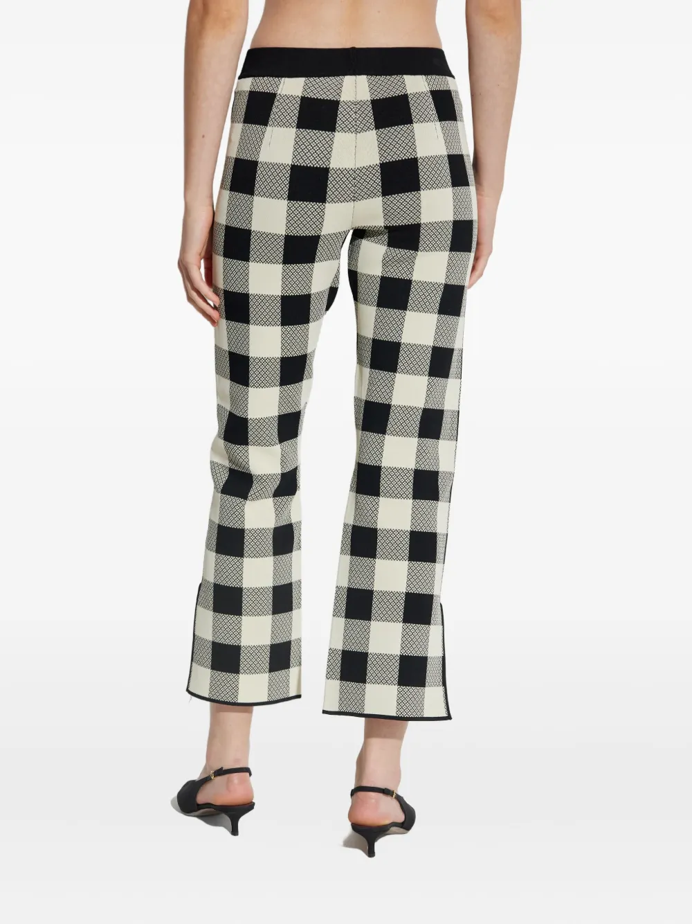 Posse Broek met gingham ruit Wit