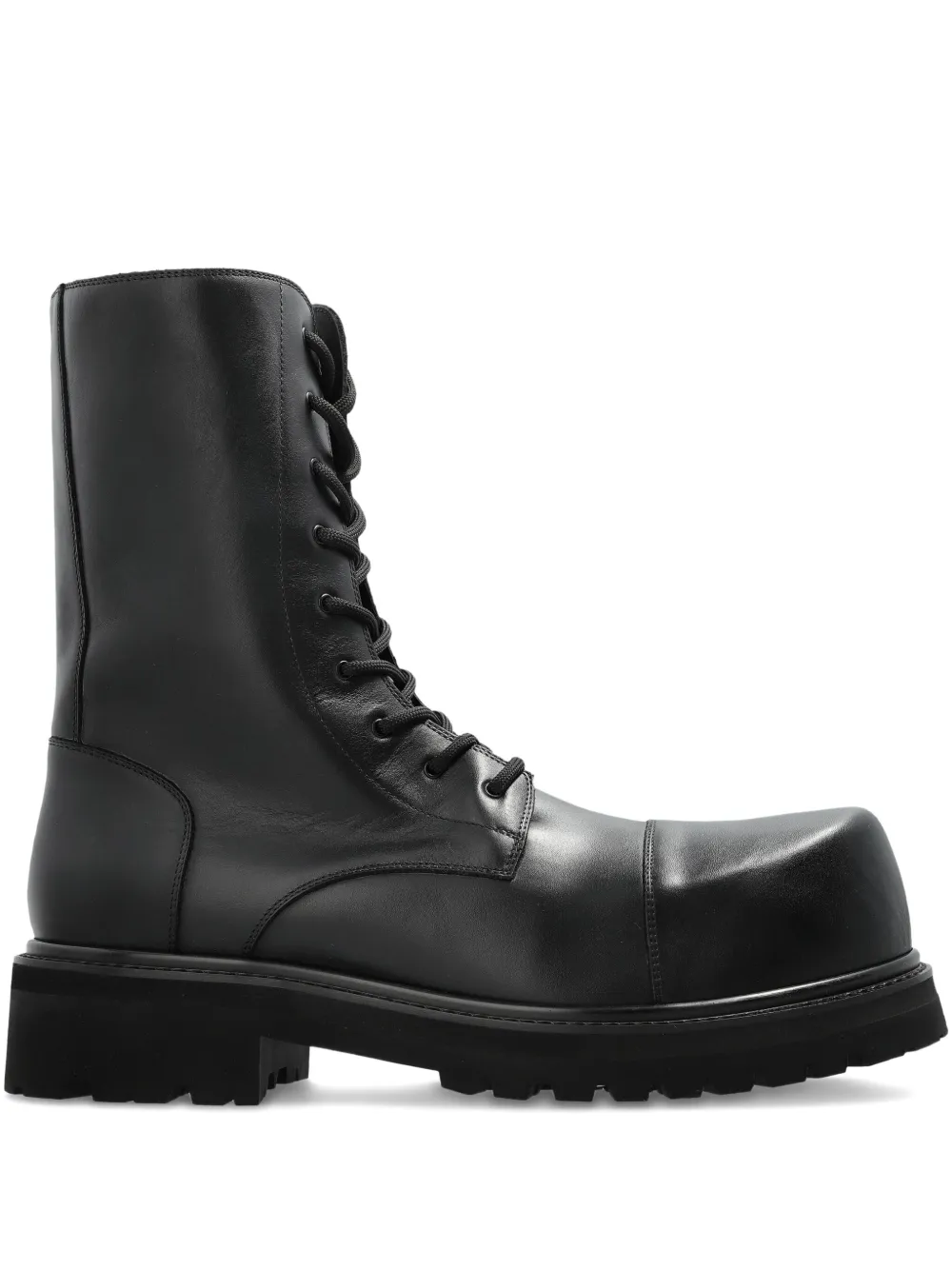 VETEMENTS lace-up round-toe boots Black