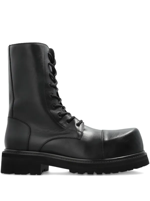 archive opium black コンバットブーツ 27.0〜28.0 VETEMENTS Stomp レザーコンバットブーツ | ブラック | FARFETCH JP