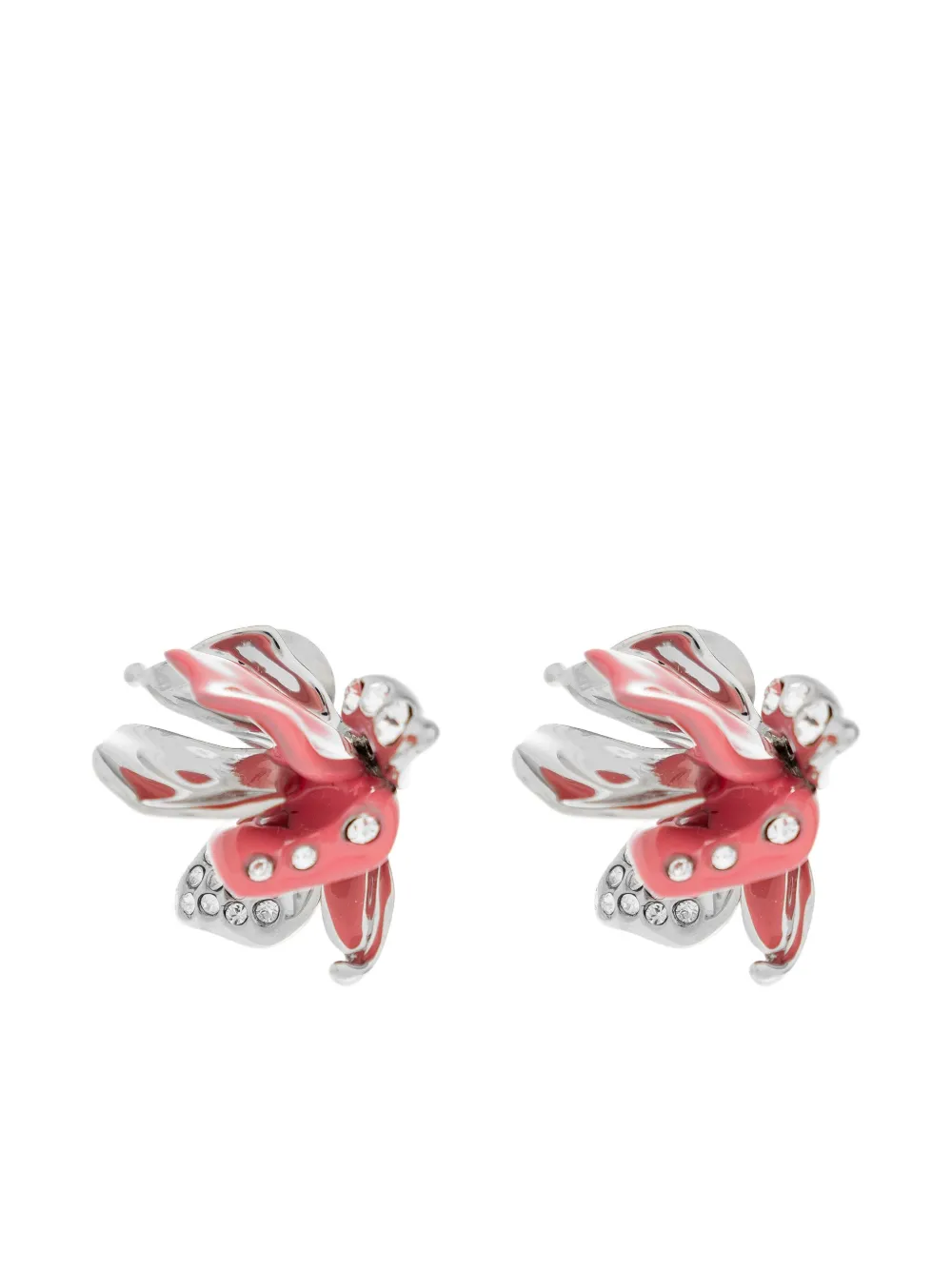 Marni flower-motif crystal-embellished earrings - シルバートーン Marni flower-motif crystal-embellished earrings - シルバートーン
