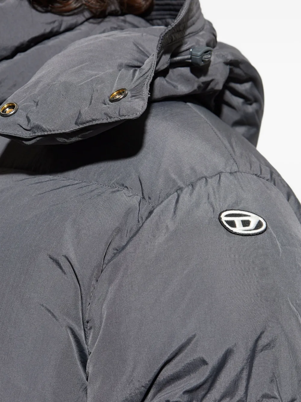 Diesel W-Rolfys donsjack met capuchon Grijs